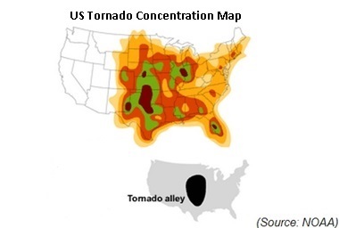 Tornado Concentration Map